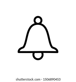 Bell icon trendy flat design.Active notification flat design