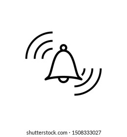 Bell icon trendy flat design.Active notification flat design