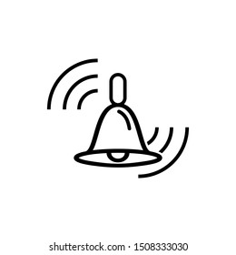 Bell icon trendy flat design.Active notification flat design