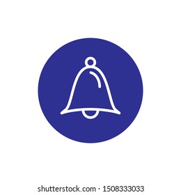 Bell icon trendy flat design.Active notification flat design