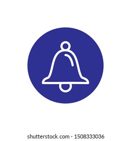 Bell icon trendy flat design.Active notification flat design