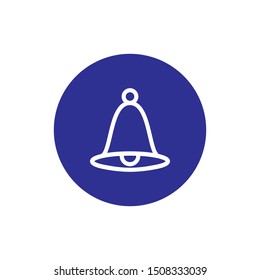 Bell icon trendy flat design.Active notification flat design