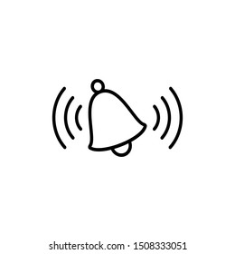 Bell icon trendy flat design.Active notification flat design