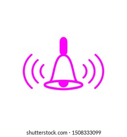 Bell icon trendy flat design.Active notification flat design