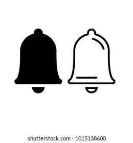 Bell Icon in trendy flat style isolated on grey background. Notification symbol for your web site design, logo. Vector illustration.