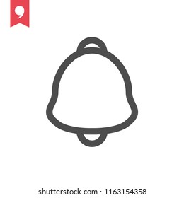 Bell Icon in trendy flat style isolated on grey background. Notification symbol for your web site design, logo, app, UI. Vector illustration, EPS10.