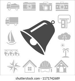Bell Icon in trendy flat style isolated on grey background.