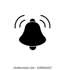 Bell Icon in trendy flat style isolated on grey background. Notification symbol for your web site design, logo, app, UI.