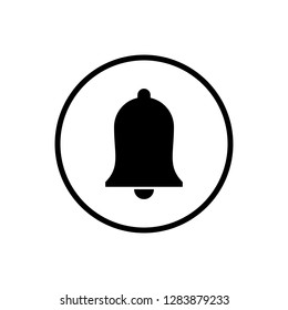 Bell Icon in trendy flat style isolated on grey background. Notification symbol for your web site design