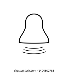 Bell Icon in trendy flat style isolated on white background. Notification symbol for your web site design, logo, app, UI. Vector illustration, EPS10.