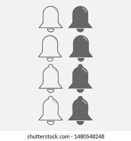Bell Icon in trendy flat style with gray color. Notification symbol for your web site design, logo, app, UI. Vector illustration.