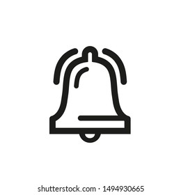 Bell Icon in trendy flat style isolated