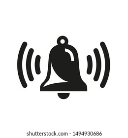 Bell Icon in trendy flat style isolated