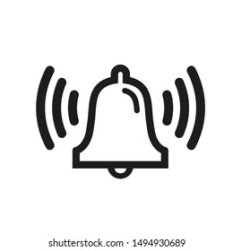 Bell Icon in trendy flat style isolated