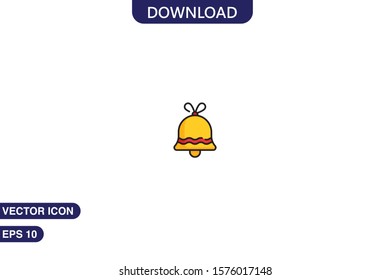 Bell icon in trendy flat style isolated on white background vector illustration 