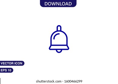 Bell icon in trendy flat style isolated on white background vector illustration