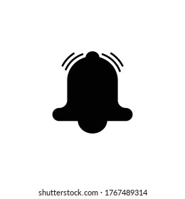 Icono de la Campana en estilo plano de moda aislado en fondo gris. Símbolo de notificación para el diseño de su sitio web, logotipo, aplicación, interfaz de usuario. Ilustración del vector