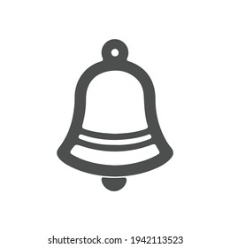 Icono de la Campana en estilo plano de moda aislado en fondo gris. Símbolo de notificación para el diseño de su sitio web, logotipo, aplicación, interfaz de usuario. Ilustración del vector, EPS10.