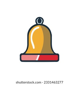 Glockensymbol im trendigen, flachen Stil einzeln auf grauem Hintergrund. Benachrichtigungssymbol für Ihr Webdesign, Logo, App, UI. Vektorgrafik, EPS10.
