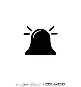Icono de la Campana en estilo plano de moda aislado en fondo gris. Símbolo de notificación para el diseño de su sitio web, logotipo, aplicación, interfaz de usuario. Ilustración del vector, EPS10.
