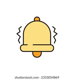 Bell icon in trendy flat style isolated on white background. Vector illustration.