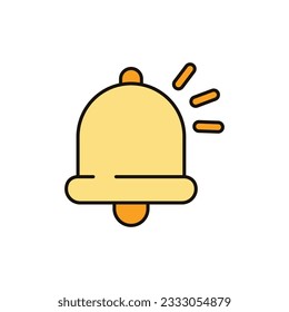 Bell icon in trendy flat style isolated on white background. Vector illustration.