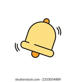 Bell icon in trendy flat style isolated on white background. Vector illustration.