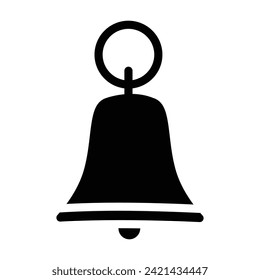 Icono de la Campana en estilo plano de moda aislado en fondo gris. Símbolo de notificación para el diseño de su sitio web, logotipo, aplicación, interfaz de usuario.