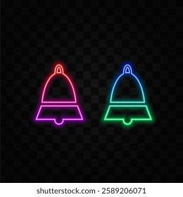 Bell Icon in trendy flat style isolated on grey background. neon style.Notification symbol for your web site design, app, UI. Vector..