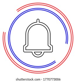 icono de timbre, alarma vectorial, símbolo de alerta. Pictograma de línea delgada - trazo editable de contorno