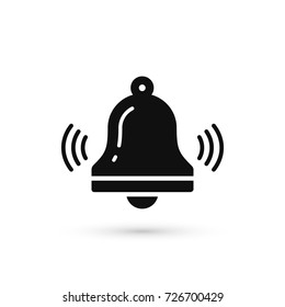 Bell icon vector, Alarm, handbell sign in trendy flat style isolated on white background.