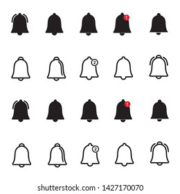 Bell icon vector, Alarm, service handbell sign Isolated on white background. 