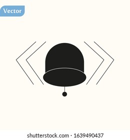 Bell icon vector, Alarm, service handbell sign Isolated on white background. Trendy Flat style for graphic design, logo, Web site, social media, UI, mobile app, EPS 10