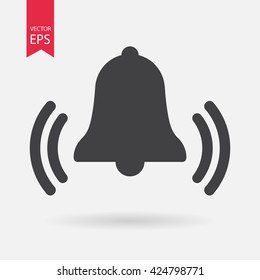 Bell icon vector,  Alarm, service handbell sign Isolated on white background. Trendy Flat style for graphic design, logo, Web site, social media, UI, mobile app, EPS10