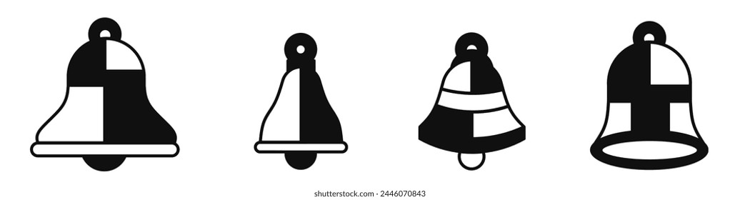 Bell Icon Vektorgrafik Schwarz-Weiß Illustration Design für Unternehmen. Vektorgrafik des Bestands.