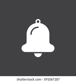 Bell icon vector, filled flat sign, solid white pictogram. Alarm, notification symbol, logo illustration. Pixel perfect