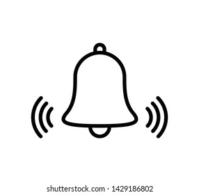 Bell icon vector flat style illustration