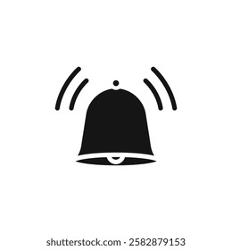 Bell icon Vector flat thin line illustration