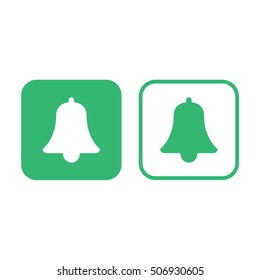 Bell icon vector. Green and white