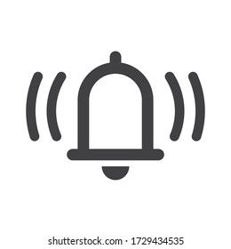 Bell icon, vector illustration alarm. New message symbol, user interface sign.