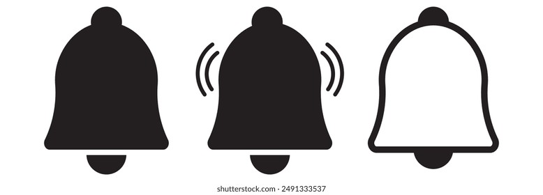 Icono de campana. Ilustración vectorial. EPS 10