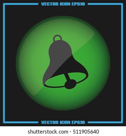 bell icon vector illustration eps10. Isolated badge  flat design for website or app - stock graphics