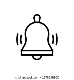 Bell Icon Vector Illustration in Line Style for Any Purpose