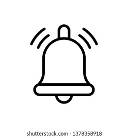 Bell Icon Vector Illustration in Line Style for Any Purpose