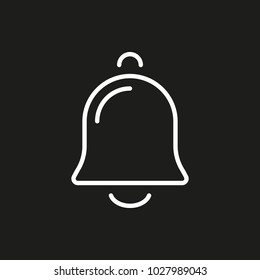Bell icon vector illustration. Linear symbol with thin outline. The thickness is edited. Minimalist style.