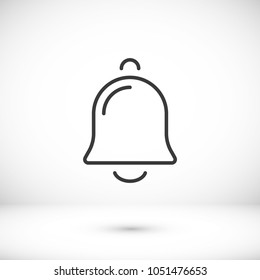 Bell icon vector illustration. Linear symbol with thin outline. The thickness is edited. Minimalist style.