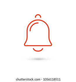 Bell icon vector illustration. Linear symbol with thin outline. The thickness is edited. Minimalist style.