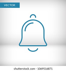 Bell icon vector illustration. Linear symbol with thin outline. The thickness is edited. Minimalist style.
