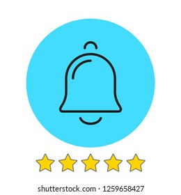 Bell icon vector illustration. Linear symbol with thin outline. The thickness is edited. Minimalist style.