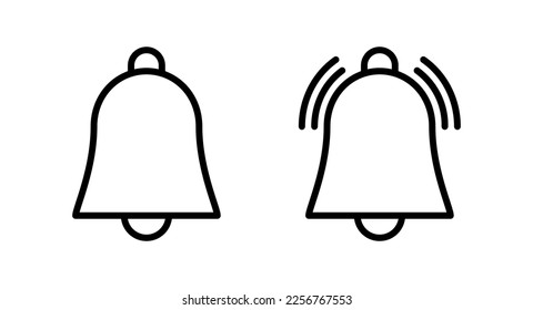 Ilustración vectorial Icono de la Campana. Signo de notificación y símbolo para el diseño de sitios web